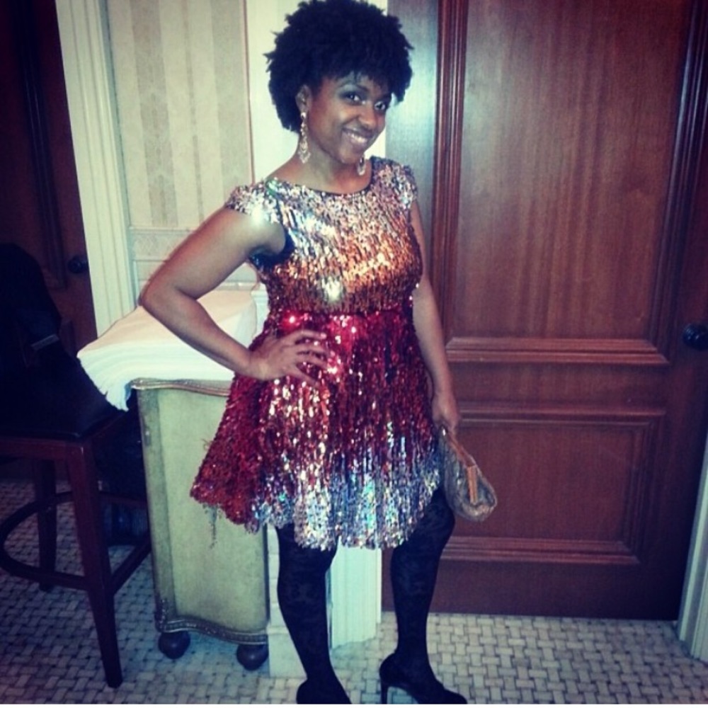 FLASH RED MULTI SEQUIN DRESS