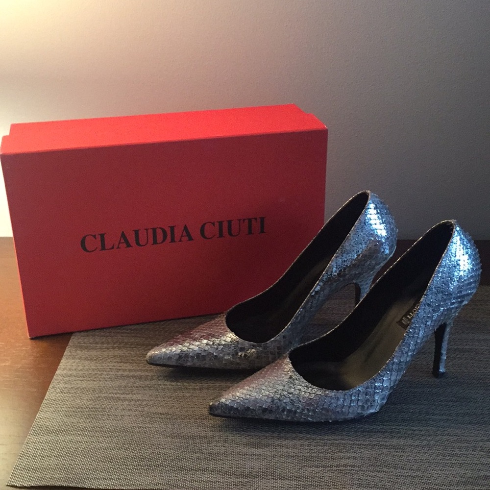 Silver Python Pumps - image 1