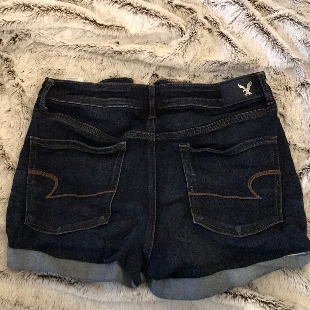 High Waisted Dark Wash Shorts