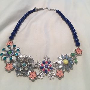 Lia Sophia flower and snowflake necklace