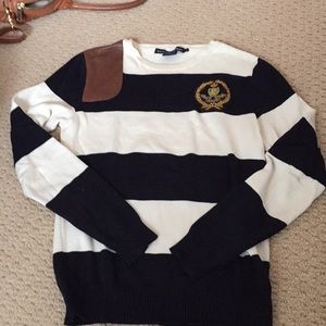 Ralph Lauren striped sweater with leather patch