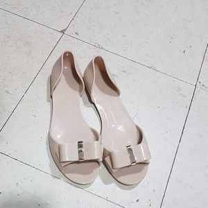 open toe flats