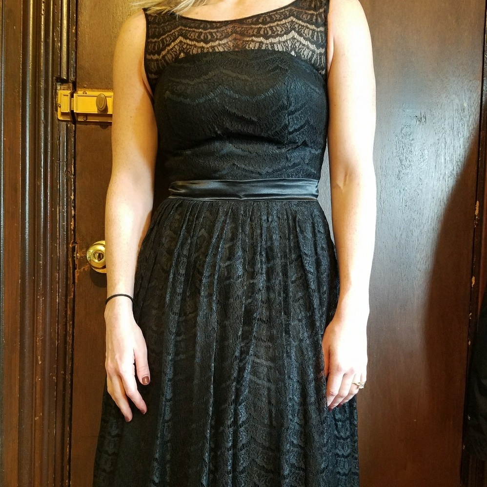 Black lace formal dress