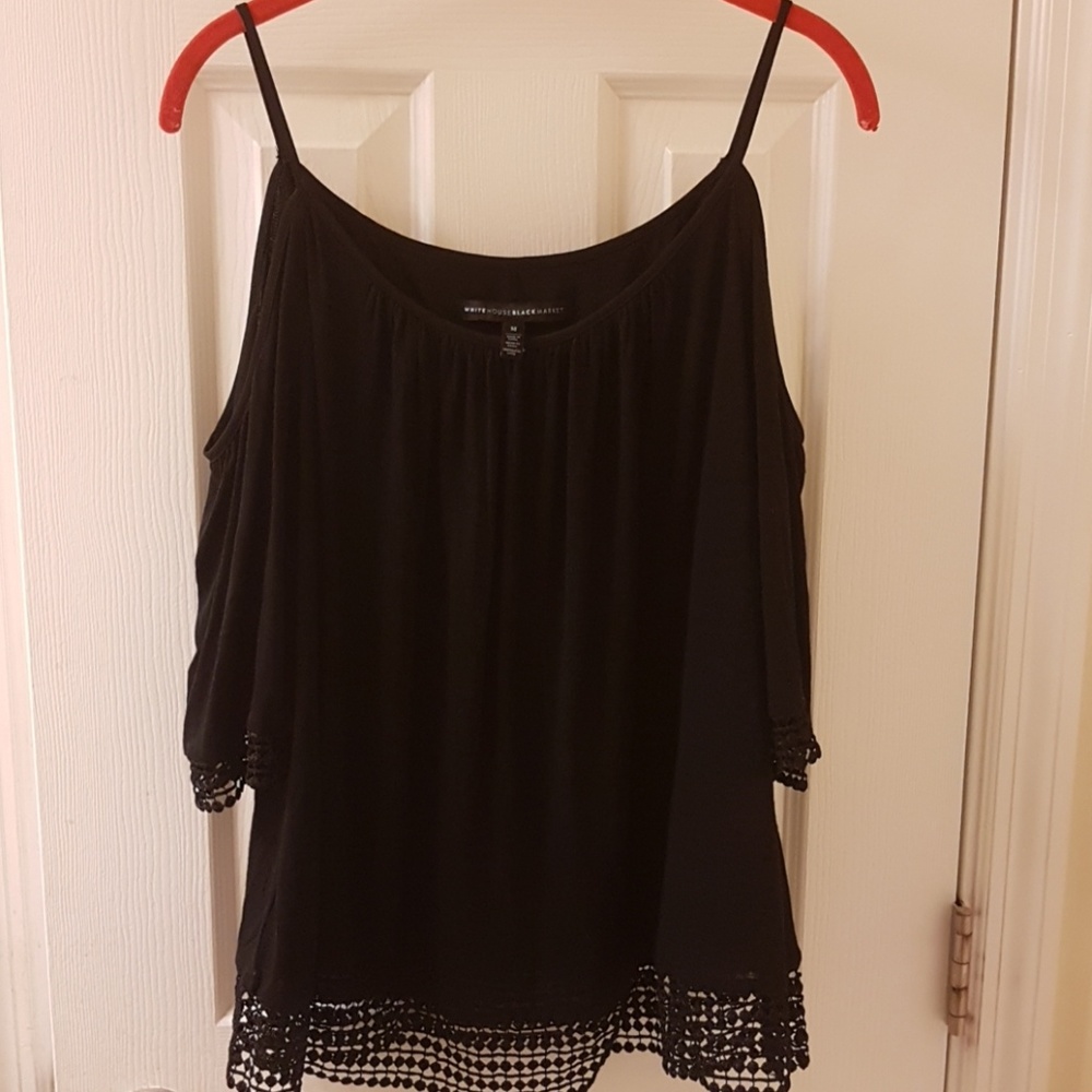 White House Black Market SZ M Cold ShoulderBlouse