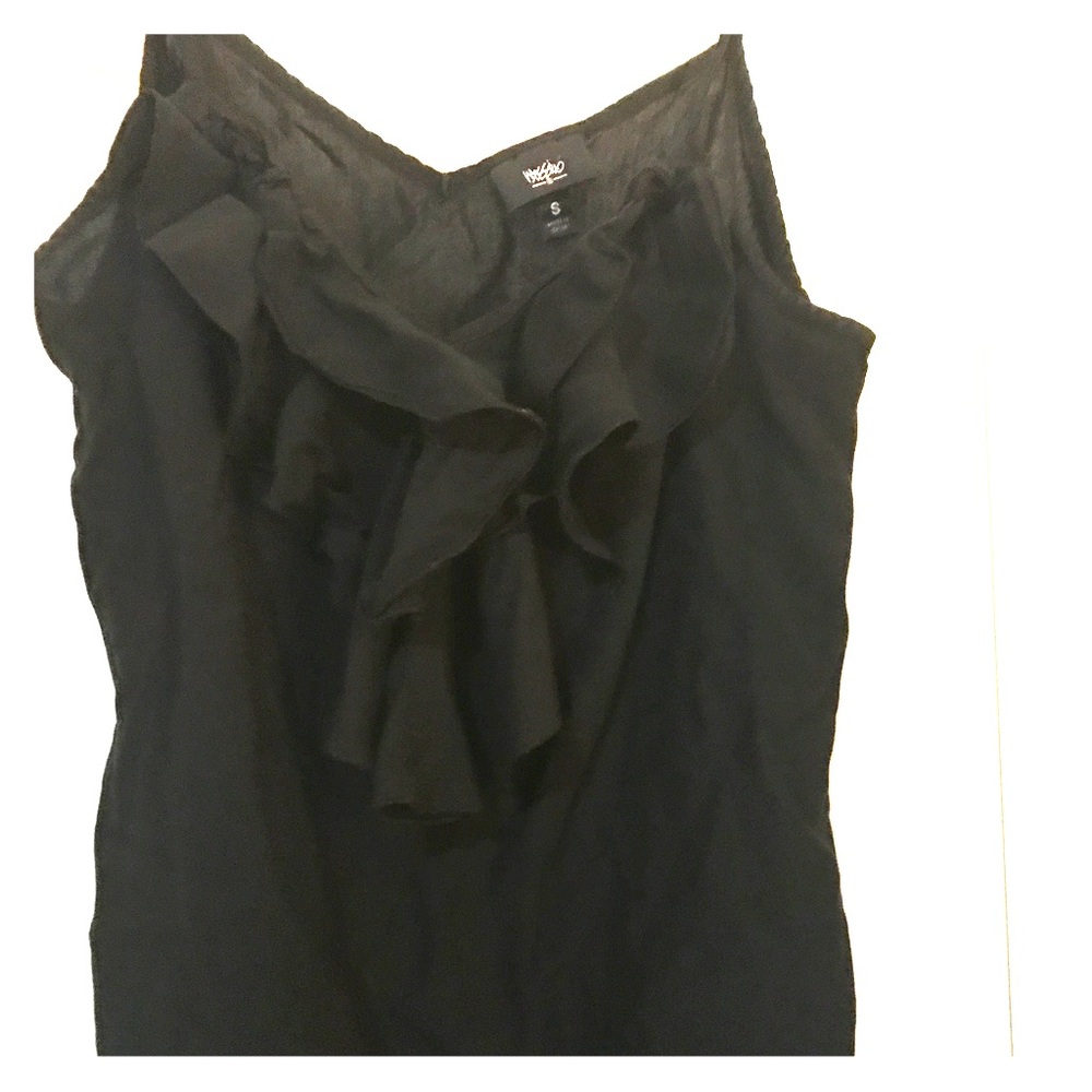 Mission, black ruffle tank