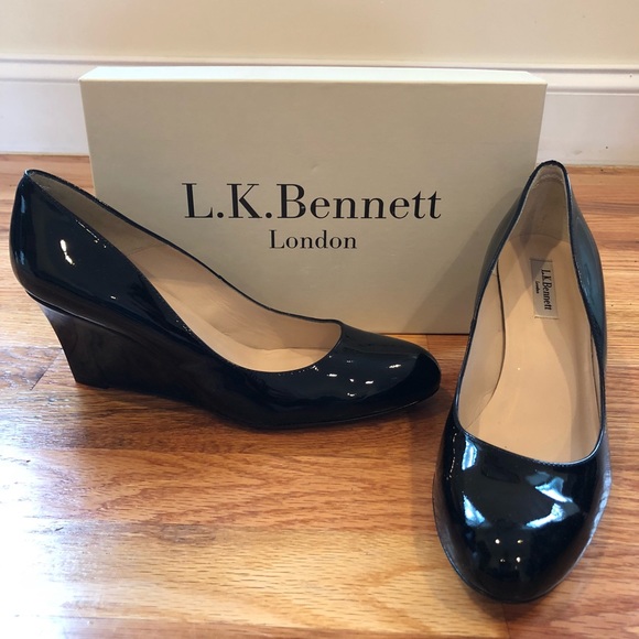 LK Bennett Shoes - NEW L.K. Bennett black patent leather wedges sz 41
