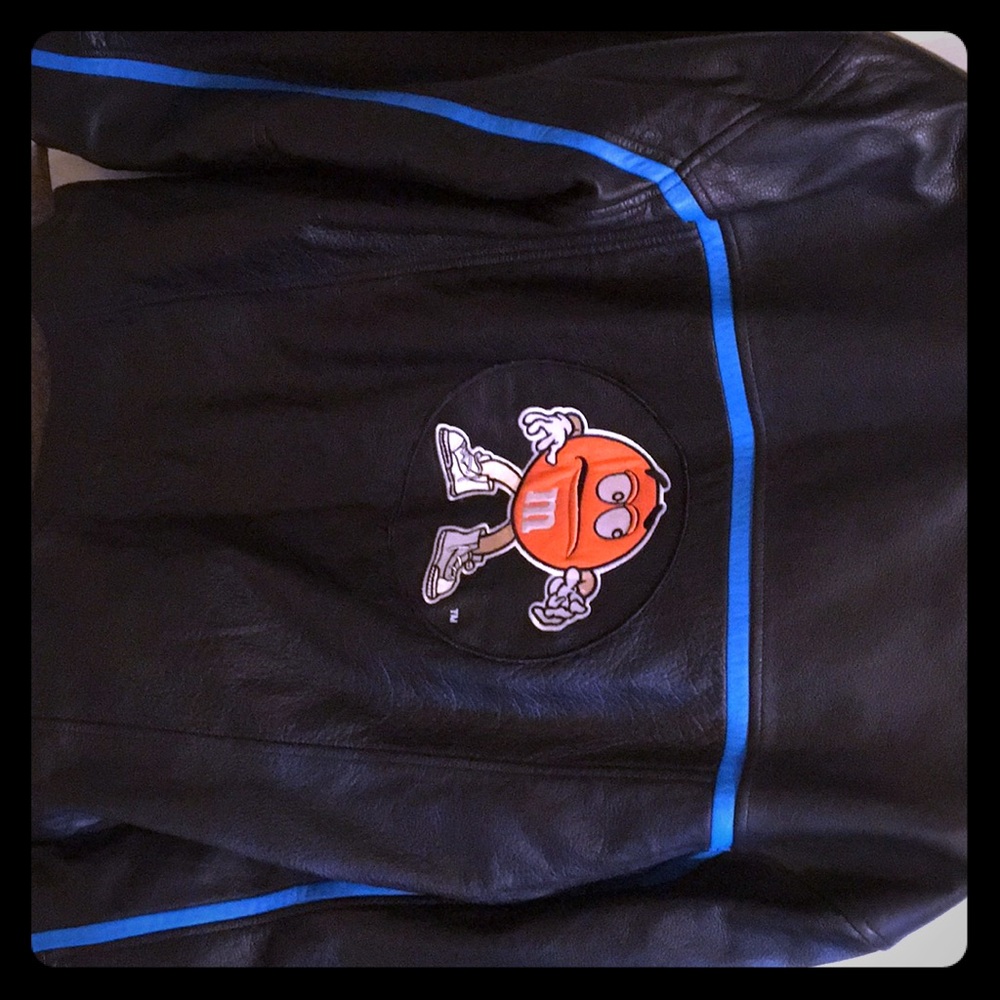 M&m crispy leather bomber jacket