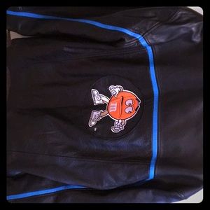 M&m crispy leather bomber jacket