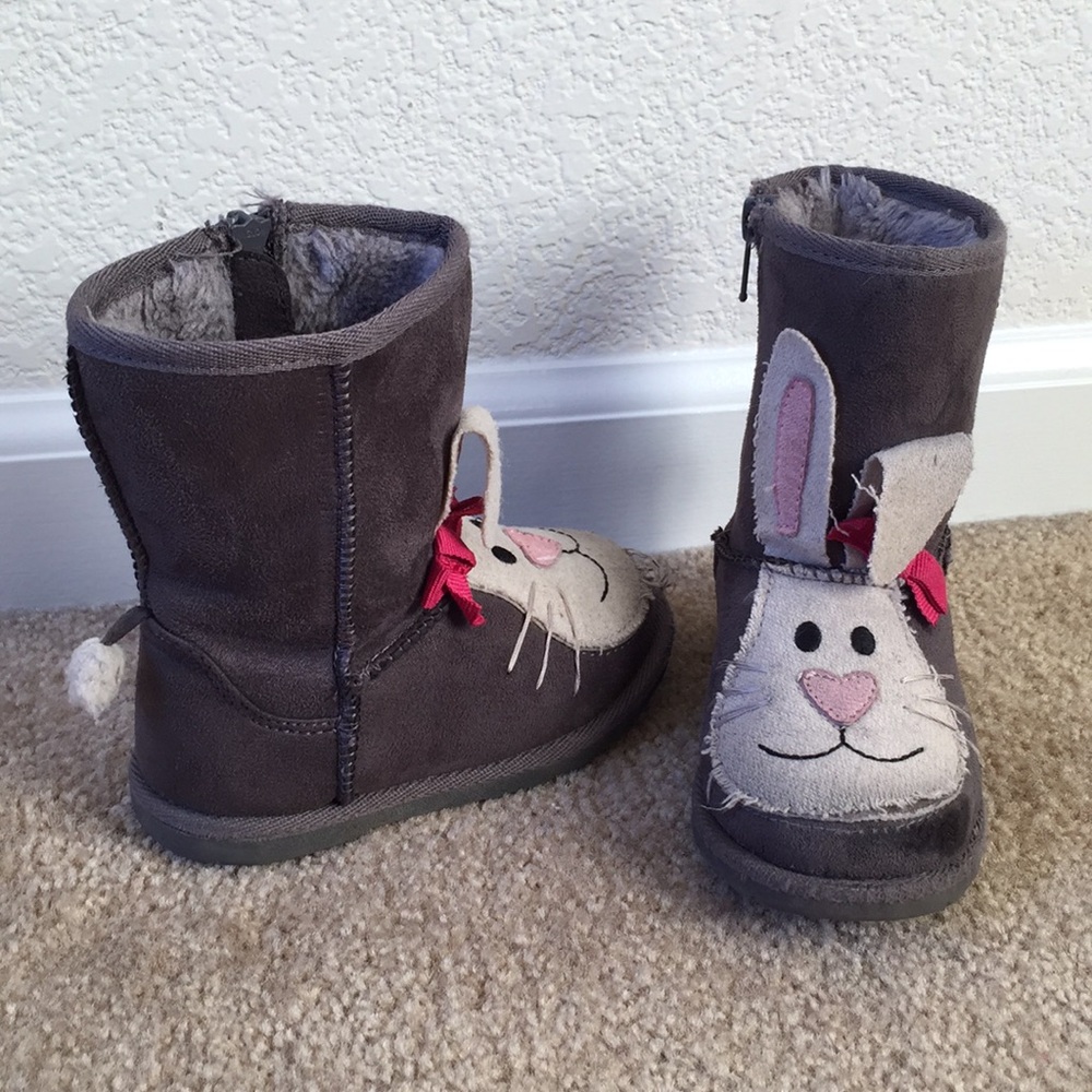 🐰 Bunny Rabbit Winter Fall Boots 8 soft grey