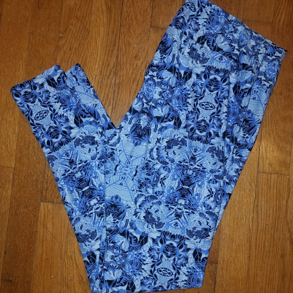 Lularoe TC purple and black leggings