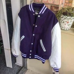 Genuine Leather Holloway Varsity Jacket