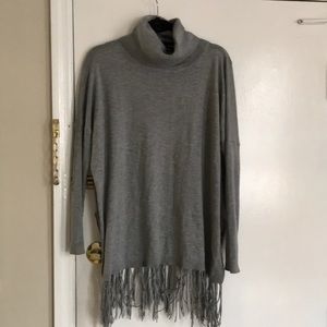 Grey fringe sweater
