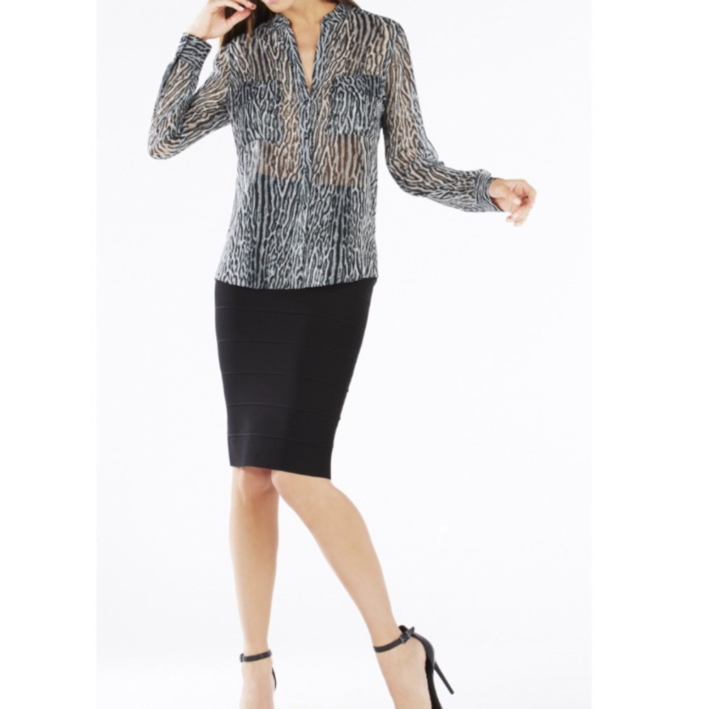 BCBGMaxAzria Black Bandage Pencil Skirt