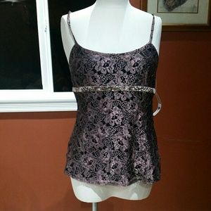 Harve' Bernard purple lace tank blouse