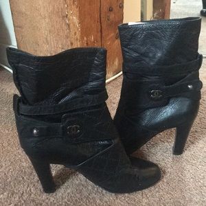 Chanel leather booties
