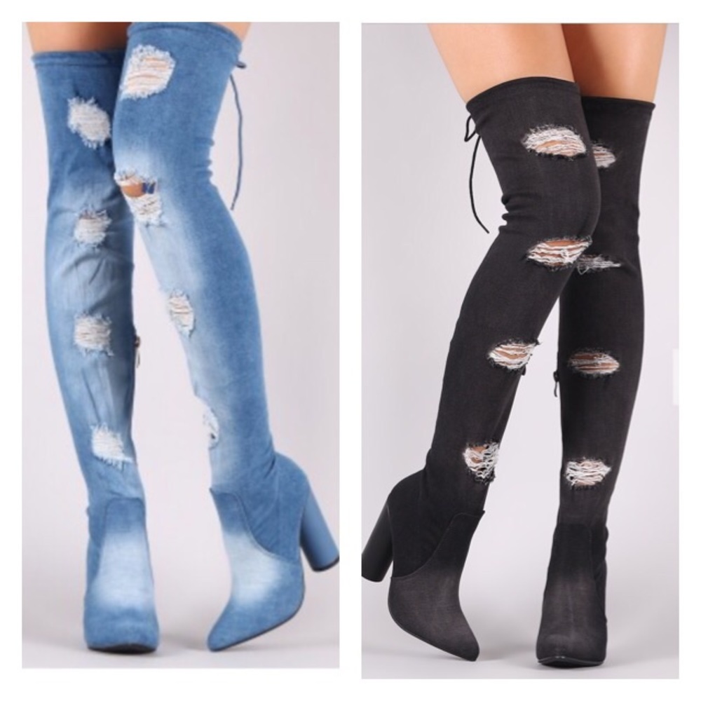 Stretchy fashionable thigh high boots $25 each