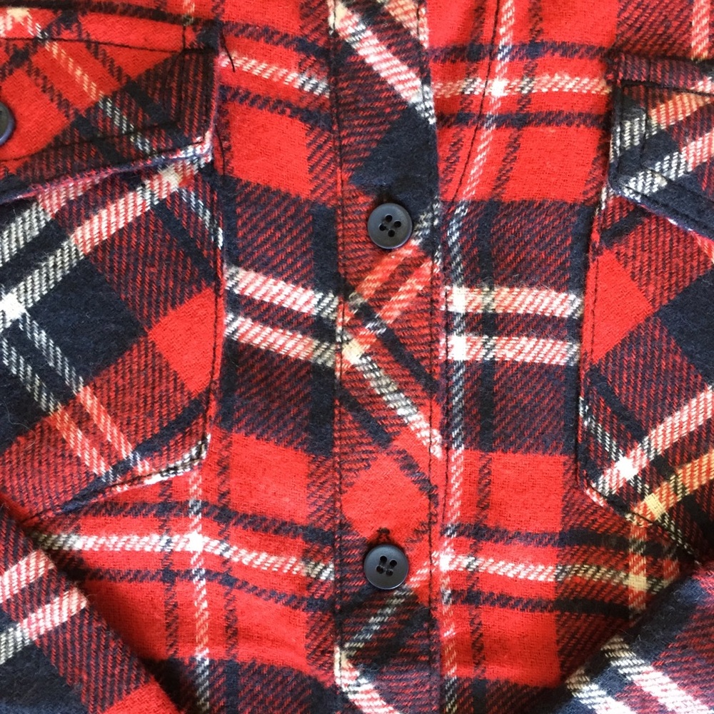 Red Plaid Flannel Shirt - Picture 3 of 4