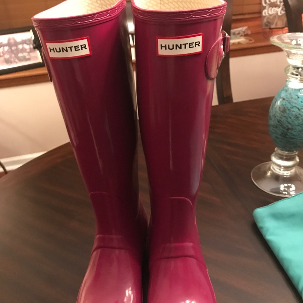 Women's fushia Hunter boots tall sz 38 Eu/7