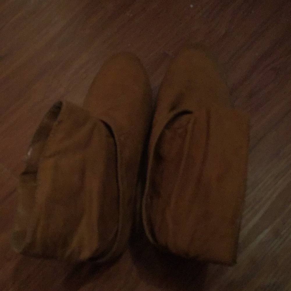 Tan suede booties