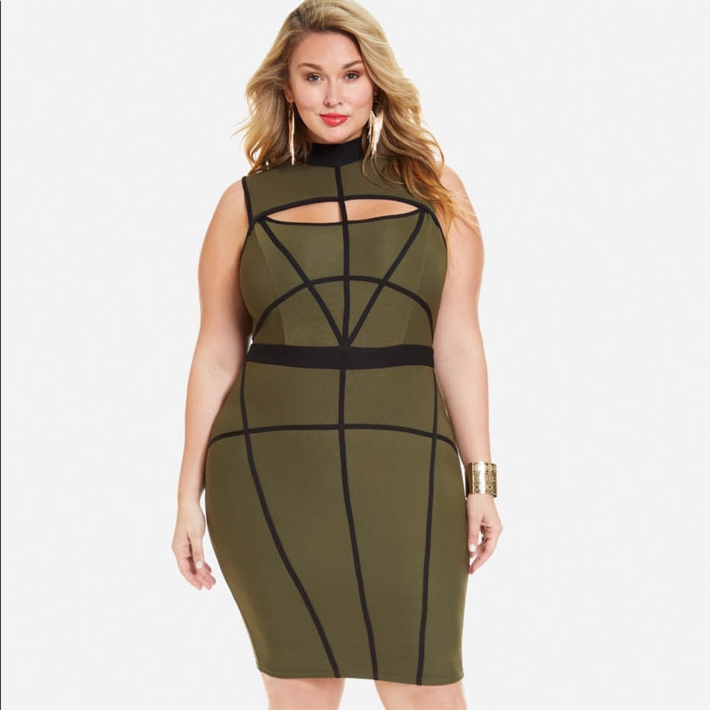 Olive bodycon dress