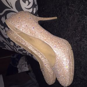 Silver slipper heels