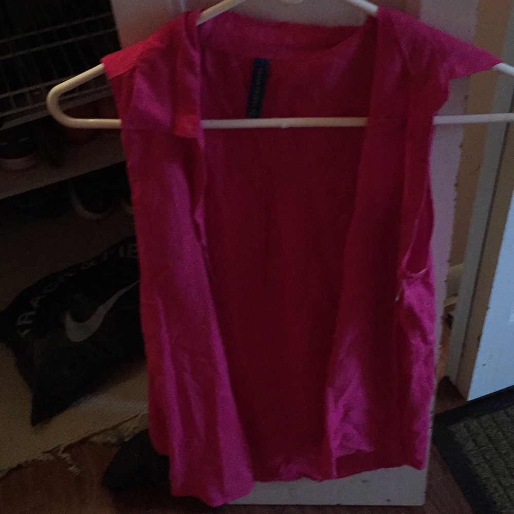 Pink tank button up