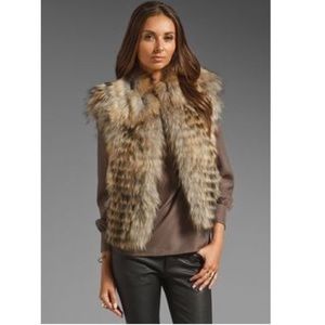 $875 Adrianne Landau (100%) Raccoon Fur Tape Vest