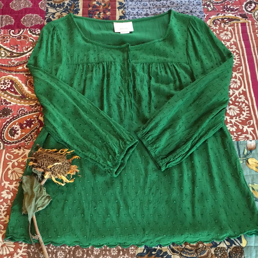 Anthro Green Blouse US 6