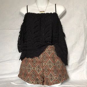 Lace cold shoulder top