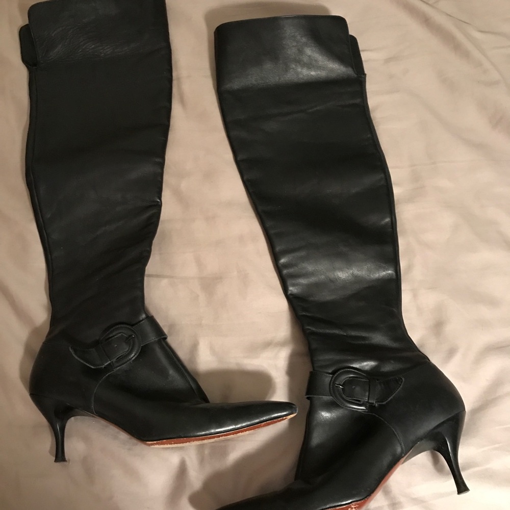 Donald J. Pliner Over the Knee Kitten Heel Boots