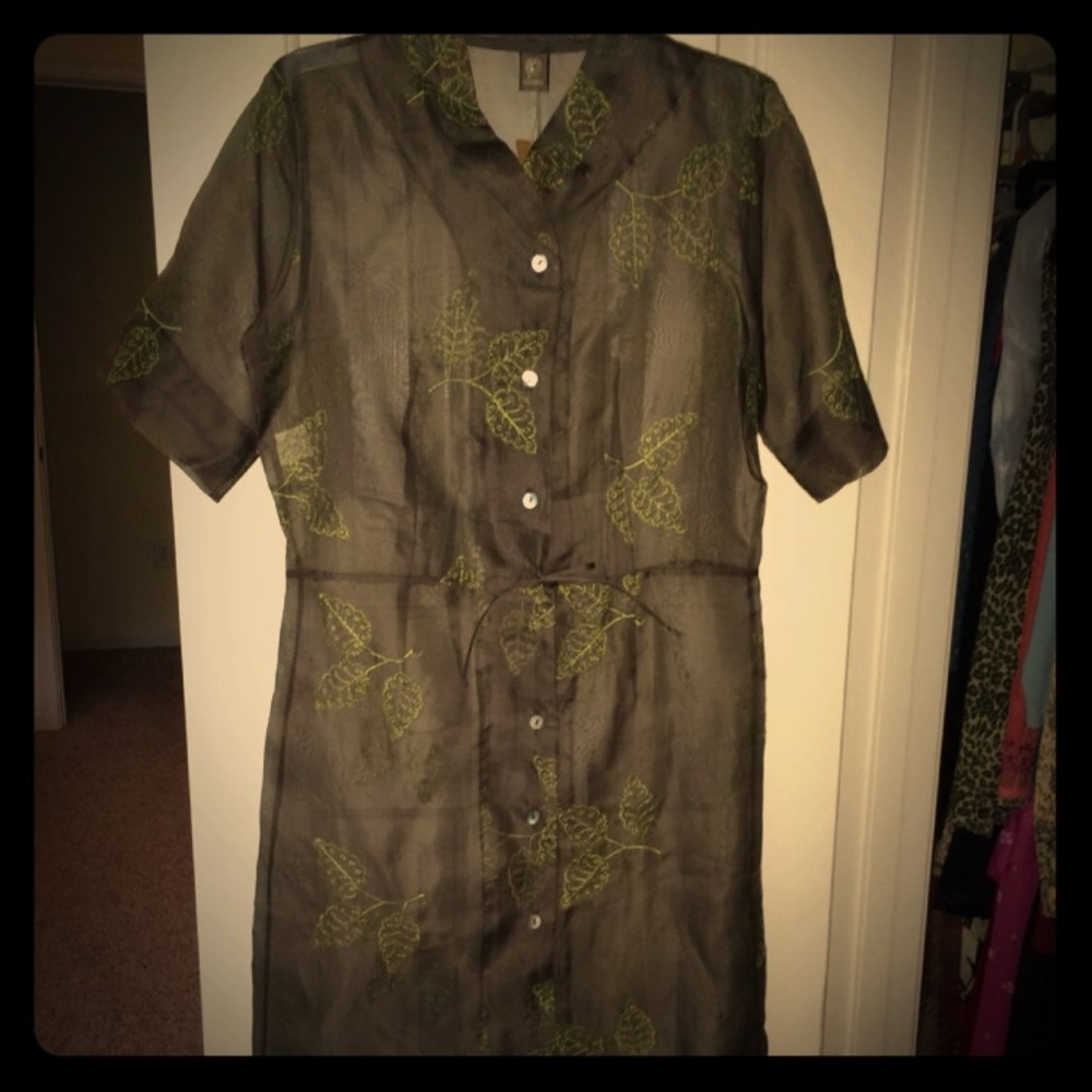 NWT Sheer Embroidered Dress by Patina