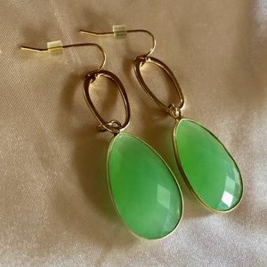 Anthropologie | green drop earrings