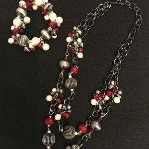 Premier Designs Red Hot necklace and bracelet
