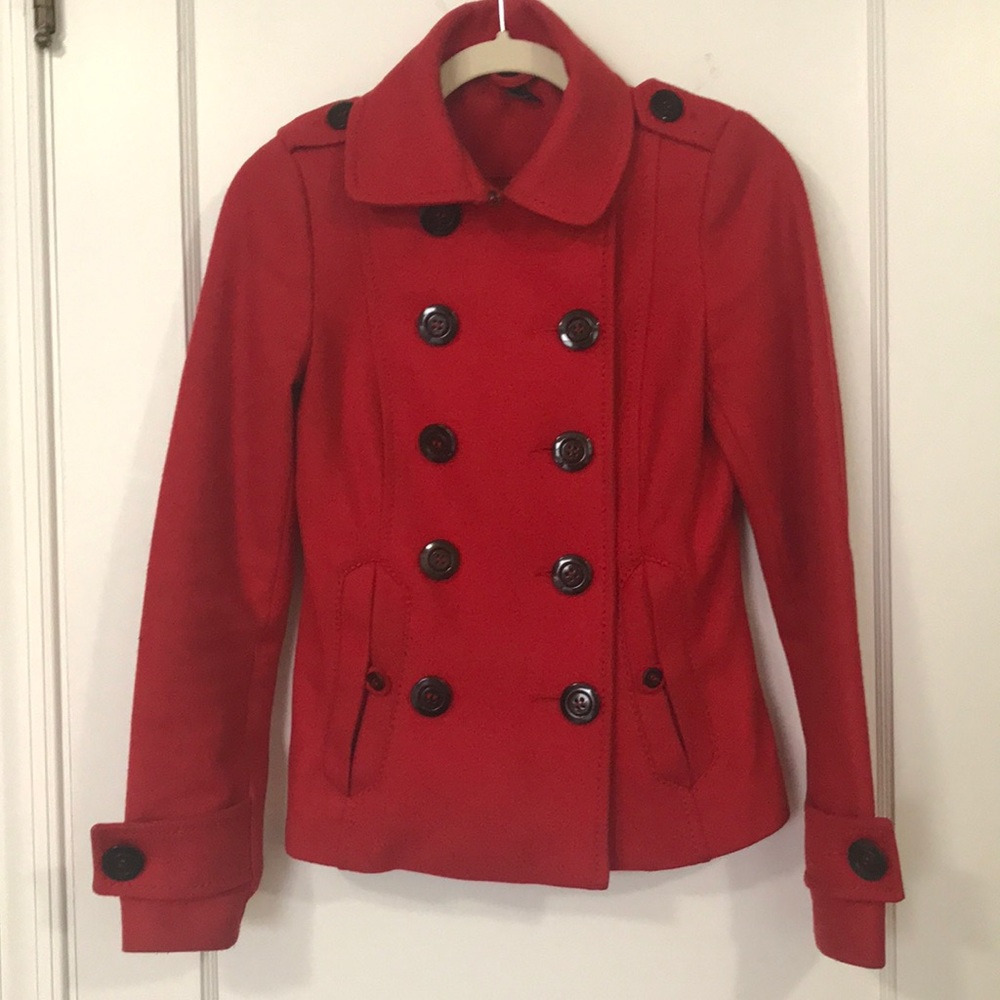 Lovely red peacoat from H&M