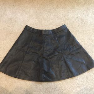 Faux leather skater skirt