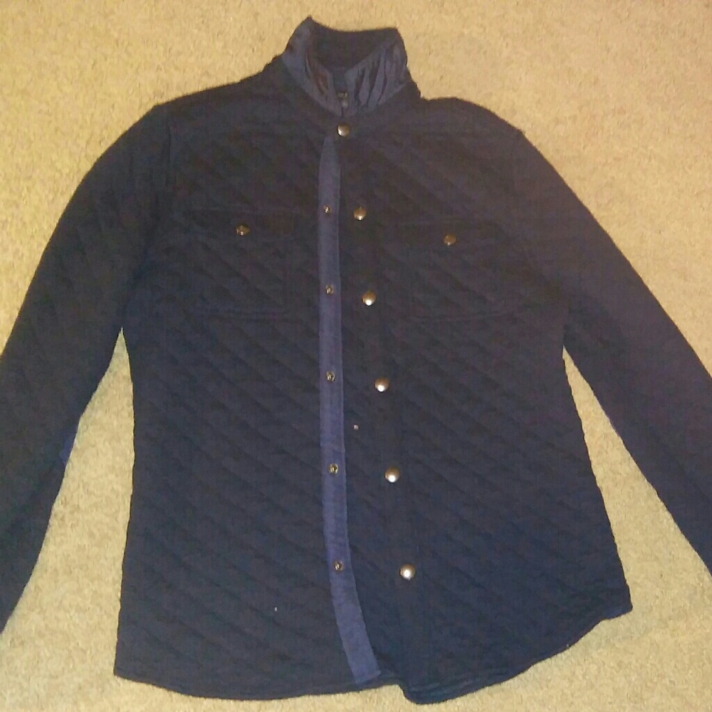 banana republic quilted button up jacket