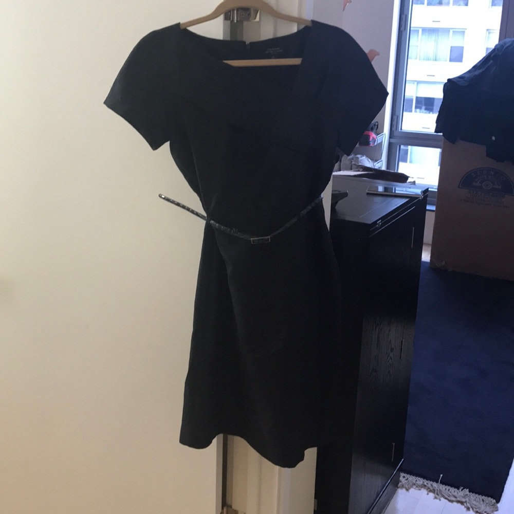 Tahari dress with snakeskin belt