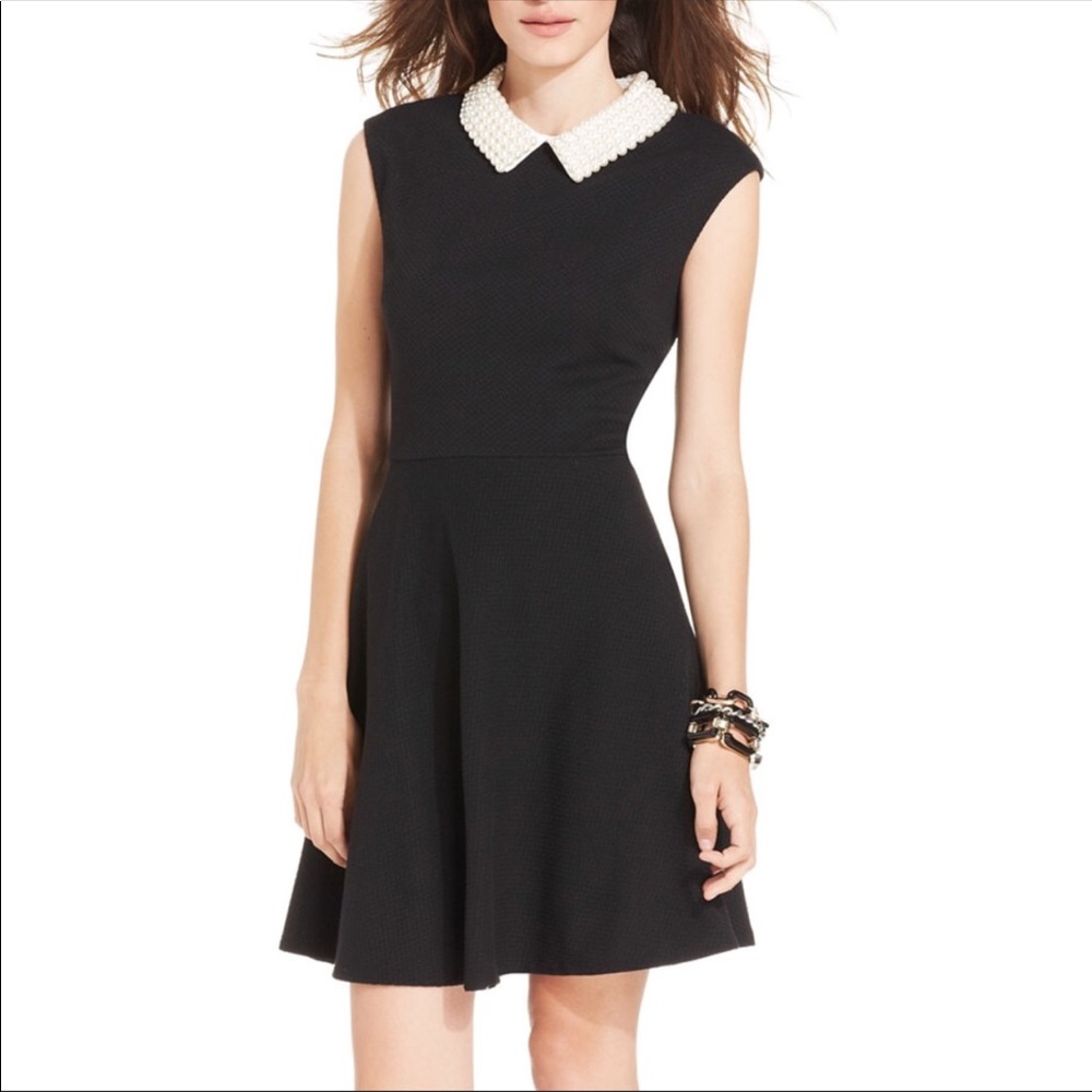 Betsy Johnson beaded collar fit and flare dress