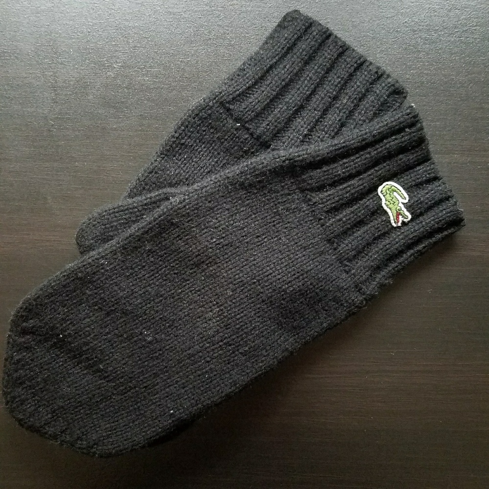 Lacoste black mittens