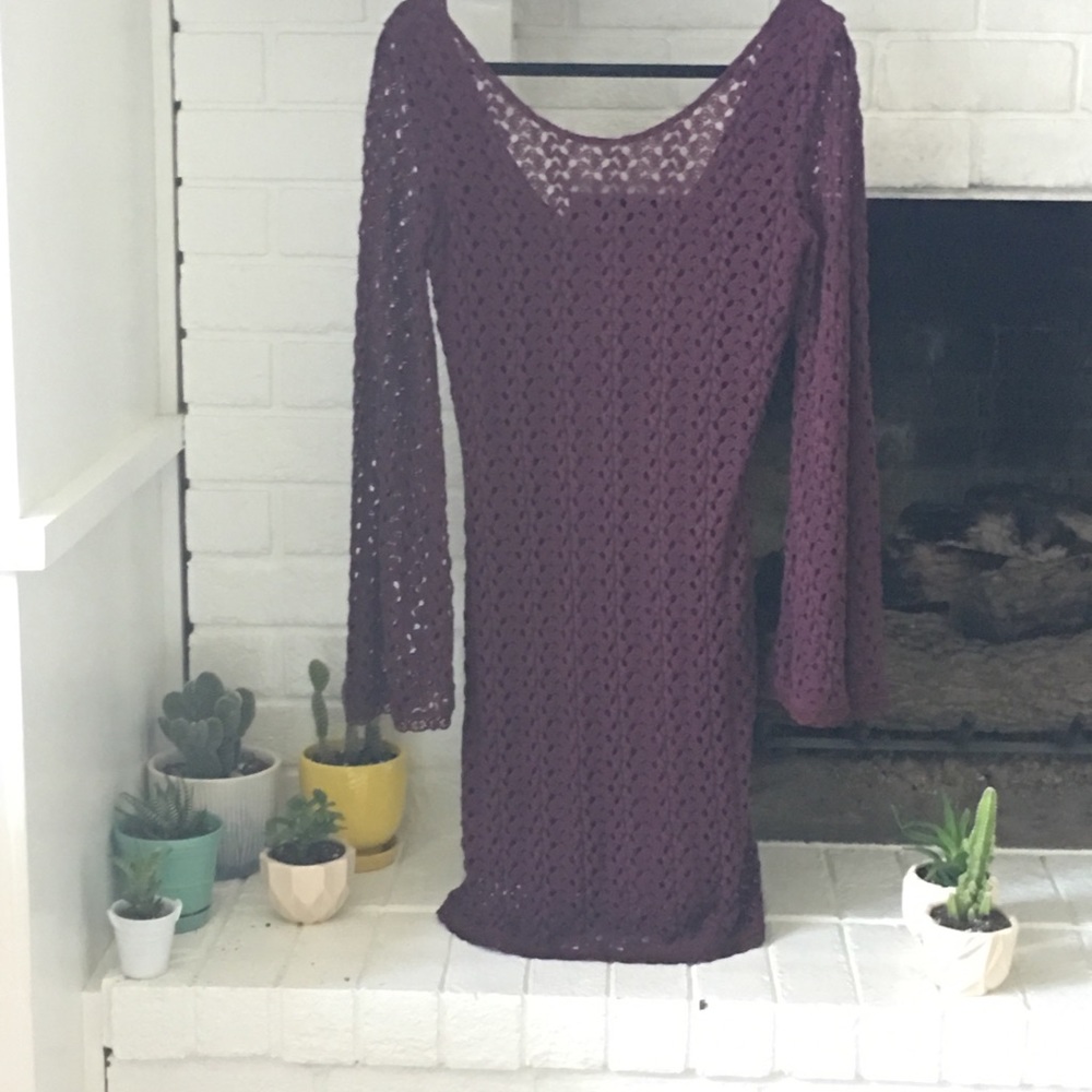 Wine Colored free people knit dress