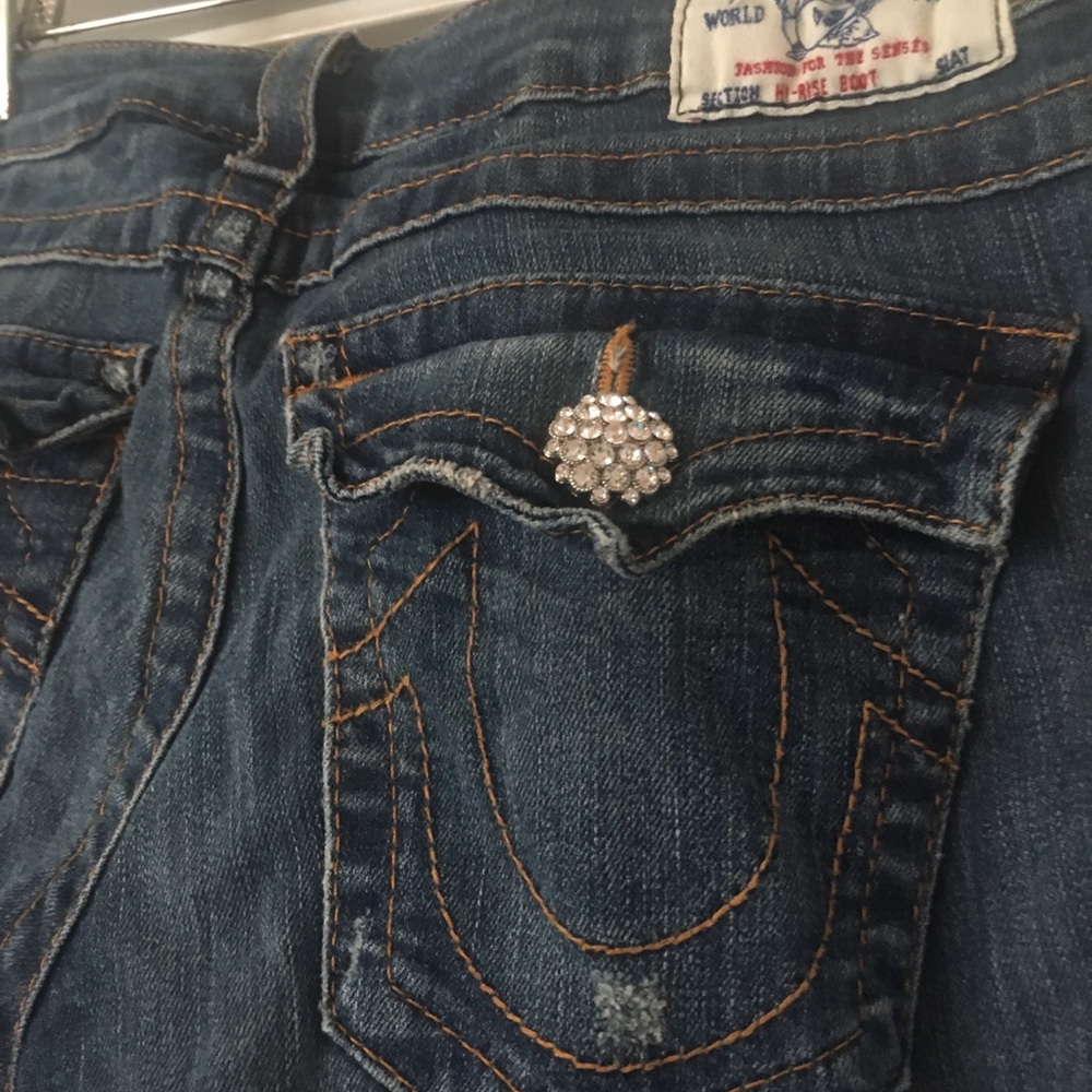 True Religion Jeans  Swavorski Rhinestone Pockets