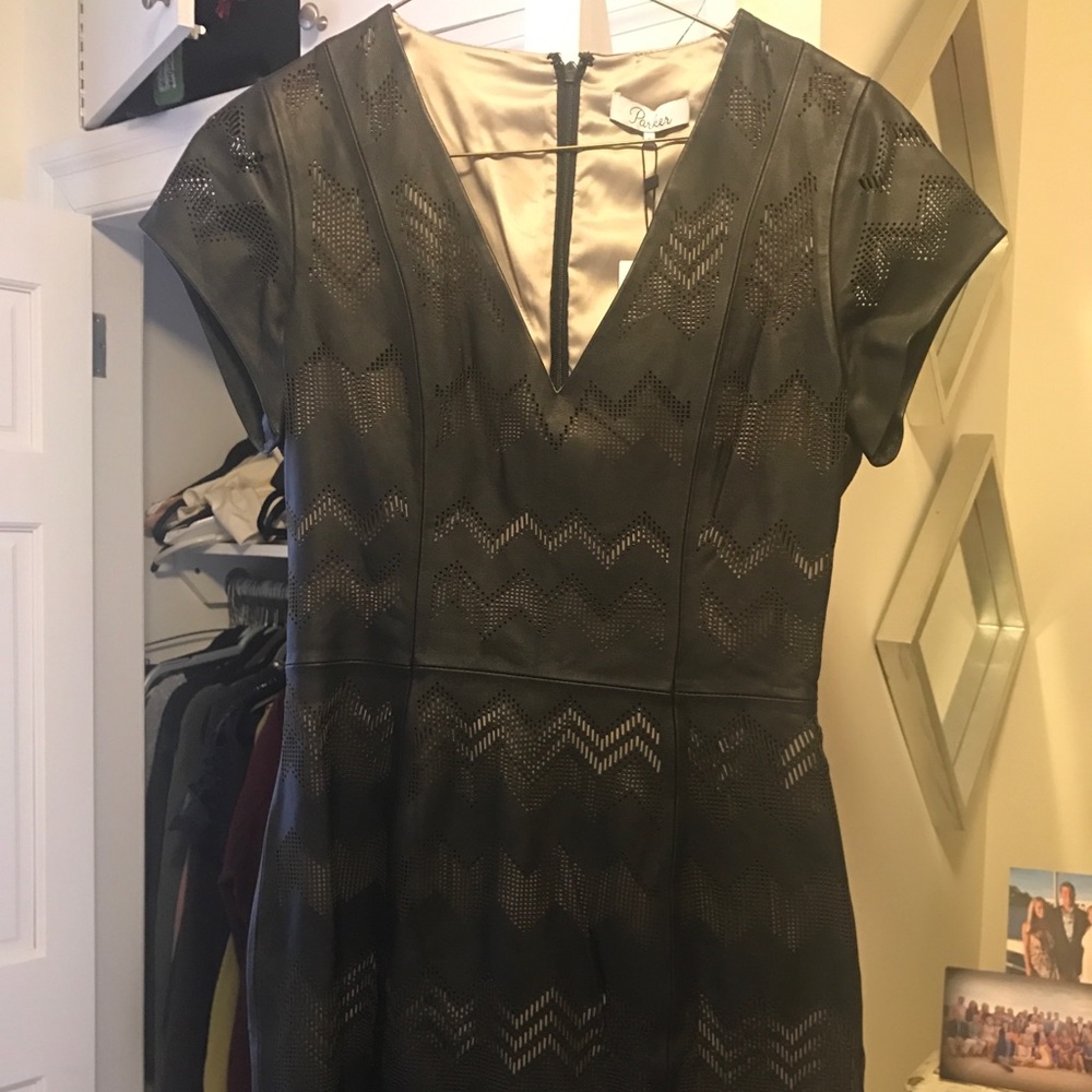 Parker leather dress small