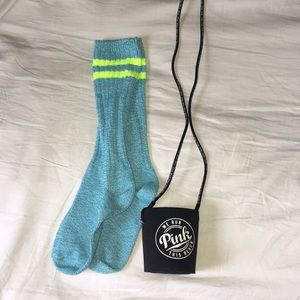 VS PINK socks and koozie set!