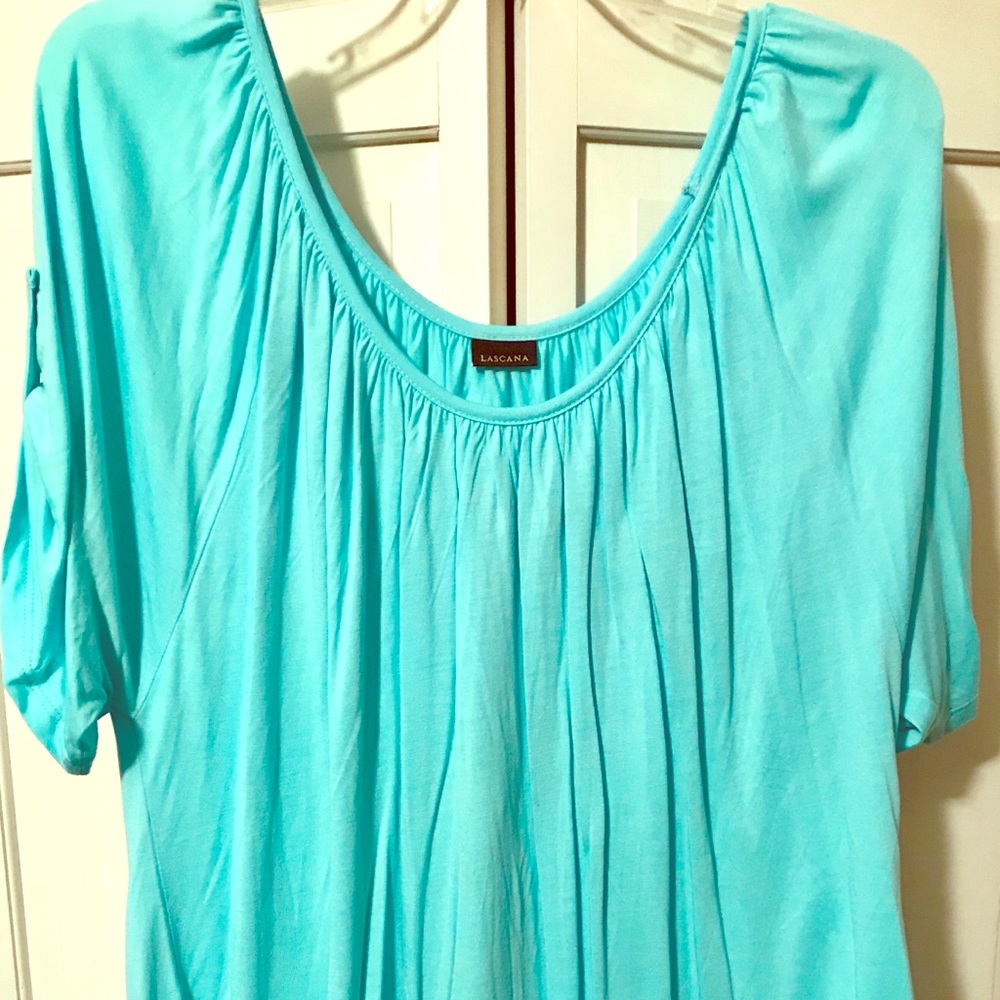 Venus Turquoise Tunic with sleeve detail