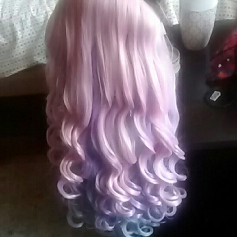 Rainbow pastel wig