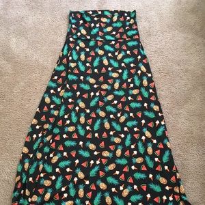 Lularoe Maxi Skirt - Small - Ice Cream, Palm...
