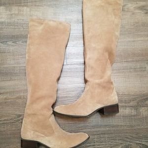 Leather over the knee boot