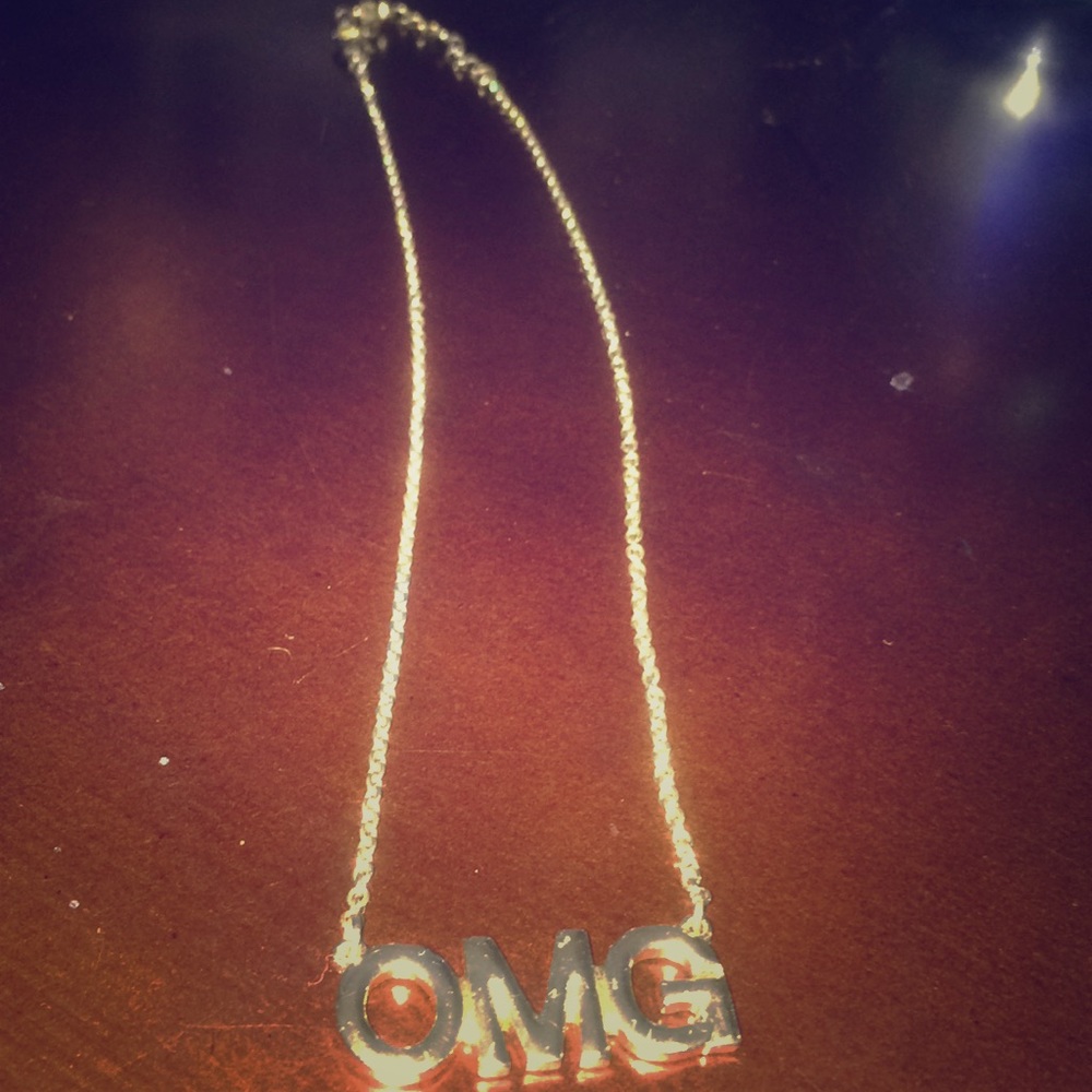This gold OMG Necklace