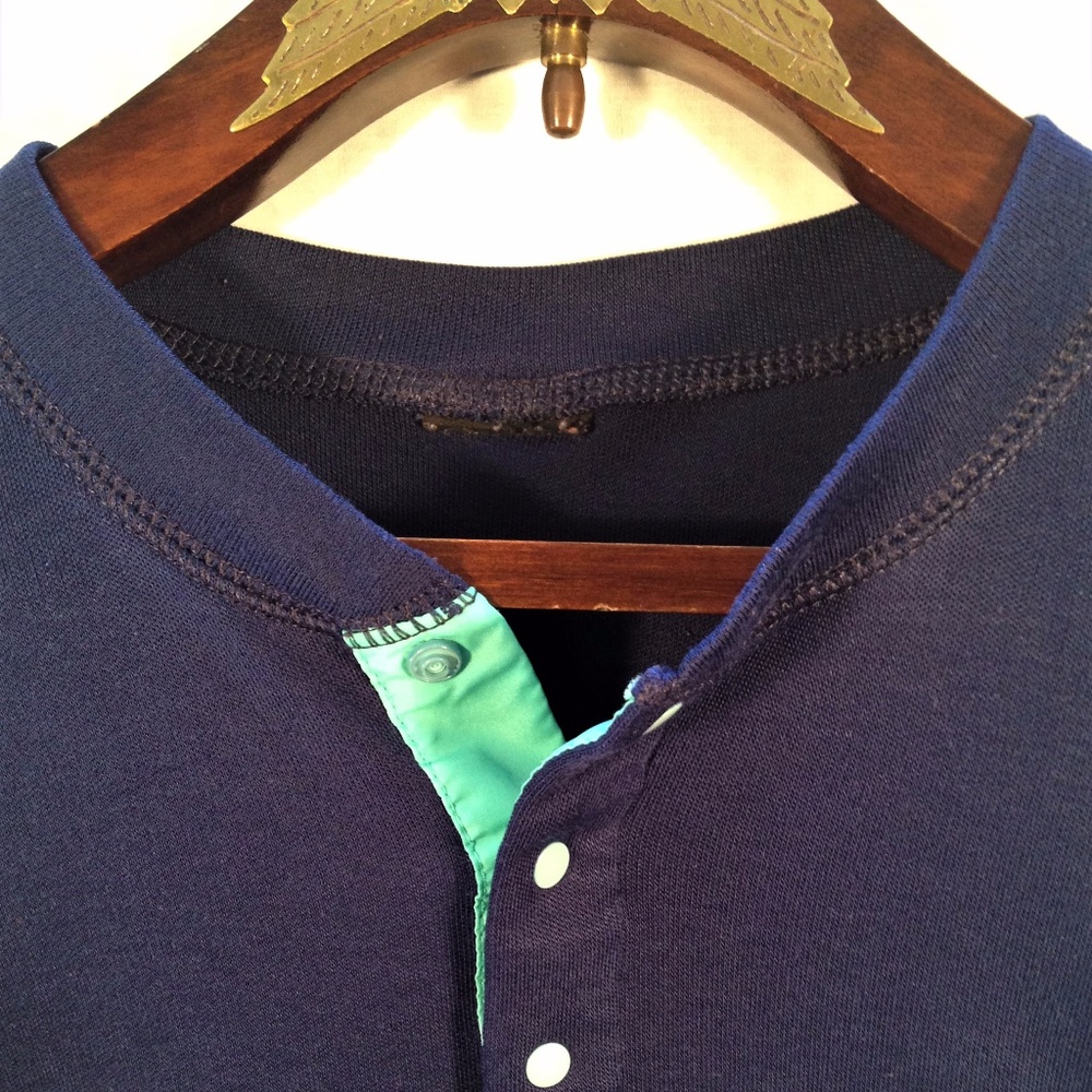 Mens Blue Solid Stretch Small Pullover Shirt