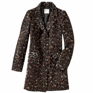 Leopard pea coat - LONG - great condition